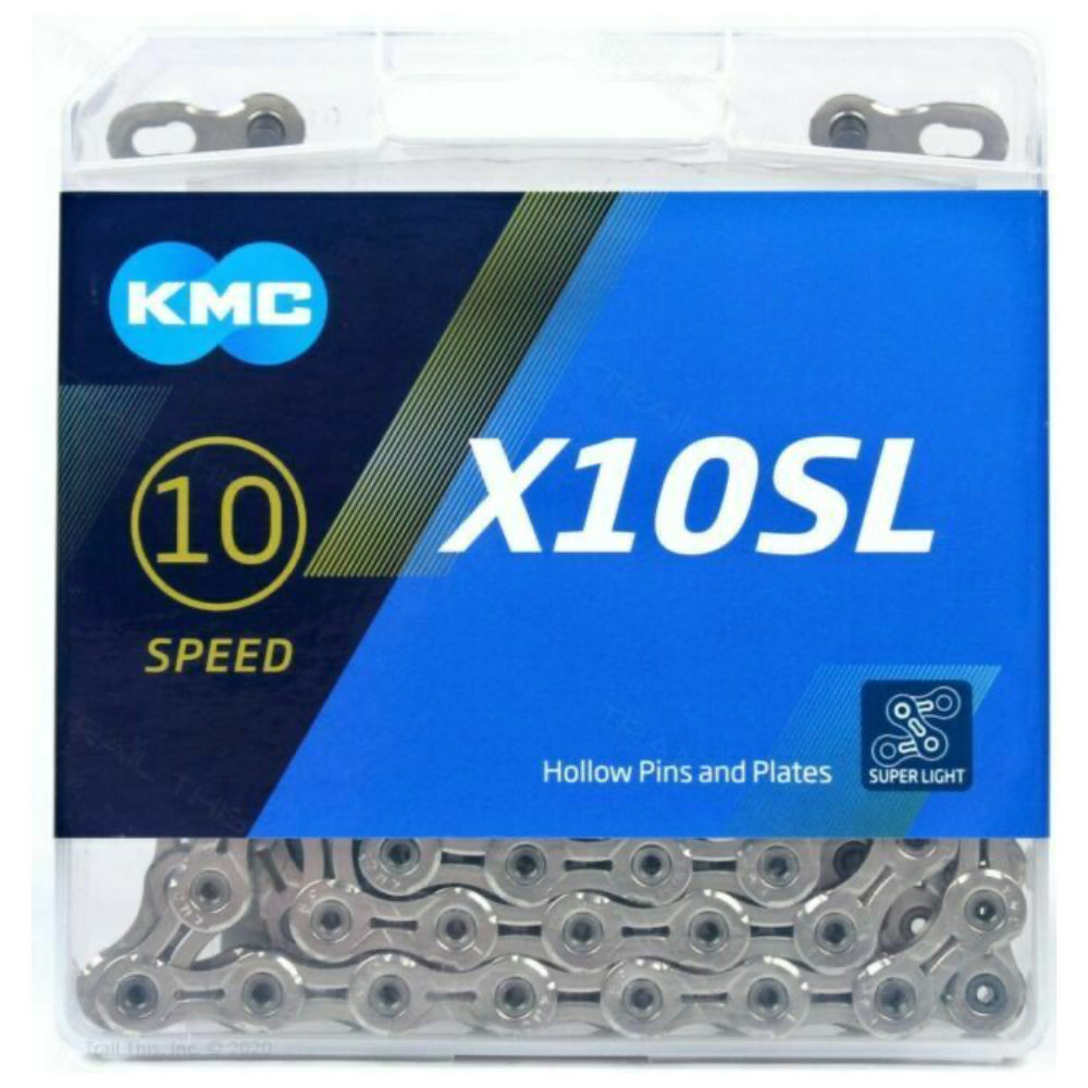 KMC X10SL Super Light 10-Speed Hollow Pin Chain Silver